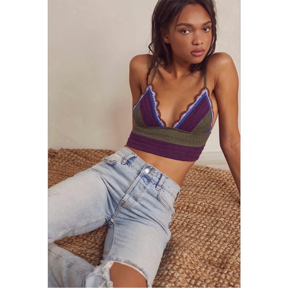NWT FREE PEOPLE Bralette crotchet top Cropped Top - Picture 3 of 5